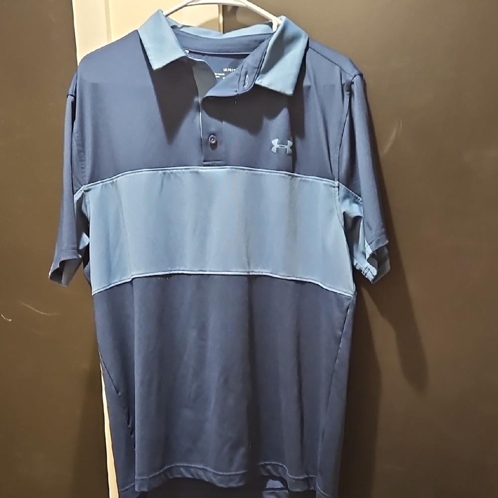 Under Armour Men's Two-Tone Blue Polo Shirt